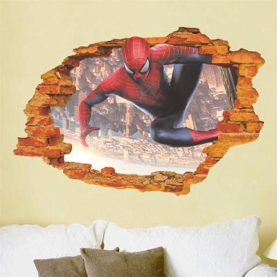 Smashed Spiderman 3d Wall Stickers decals For Kids Rooms Children Baby Nursery Rooms Home Decor Poster Mural