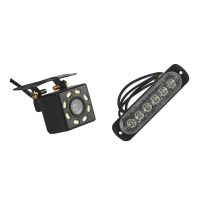 Car Rear View Camera Universal Backup Parking Camera 8 LED Night &amp; 12V-24V 6LED Light Flash Emergency Car Vehicle