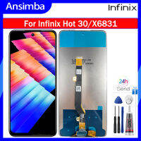 Ansimba Original 6.78นิ้วสำหรับ Infinix เปลี่ยนชิ้นส่วนจอสัมผัสแอลซีดีของเครื่องแปลงดิจิทัลได้30 Hot30 X6831