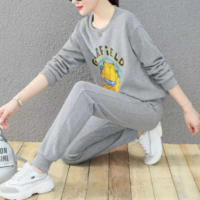 Womens sweater suit 2023 new spring and autumn fashion Korean style loose thin early autumn Western style sportswear two-piece suit fashion 2023