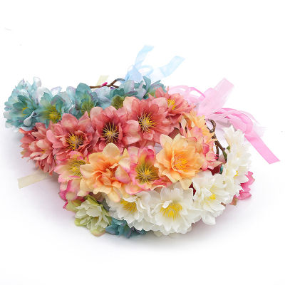 Bride Photo Headwear Fashion Flower Hairband Bohemian Headwear Wedding Garland Beach Hair Band Bridal Headdress