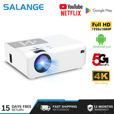 Salange P92 โปรเจคเตอร์ Android 1080P โปรเจคเตอร์ดิจิตอล Wifi มินิบลูทู ธ 4D / 4P Keystone รองรับโฮมเกมสำนักงาน 4K ซูม