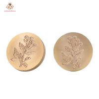 welcomehome Round Grasses Flowers Wax Sealing Stamp Head Copper Stamps Decor w/o Handle