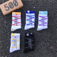 Socks Mens New Autumn Fashion Signed Jointly Skateboard Sports White Black Trend Hip Hop Lovers Cotton Socks 3 Pairsbox