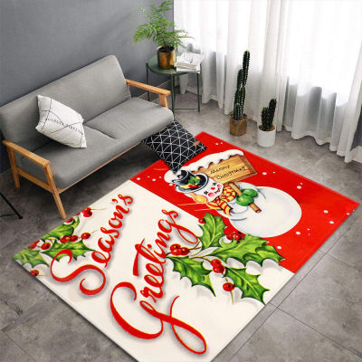 Cartoon Santa Claus Carpets Living Room Merry Christmas Decoration Bedroom Parlor Tea Table Floor Doormat Soft Flannel Large Rug
