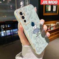 เคส JIUMOO สำหรับ Vivo V23e 5G เคส Y75 V23E อวกาศนักบินอวกาศการ์ตูนดีไซน์ใหม่นิ่มกันกระแทกเคสโทรศัพท์ลวดลายชุบหรูหราดั้งเดิมเคสป้องกันเลนส์กล้องคลุมทั้งหมด