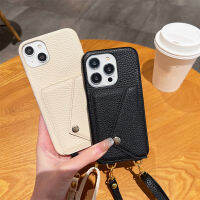 TDD เคสโทรศัพท์กระเป๋าสตางค์สำหรับ IPhone 14 Plus 13 12 Pro Max ปรับระดับกระเป๋าเก็บบัตรได้ปกหนังหรูหราสายคล้องแบบคาดตัว