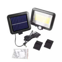 MM789 โคมไฟ Black 100 COB LED พลังงานแสงอาทิตย์กันน้ำสำหรับตกแต่งสวน Solar wall light