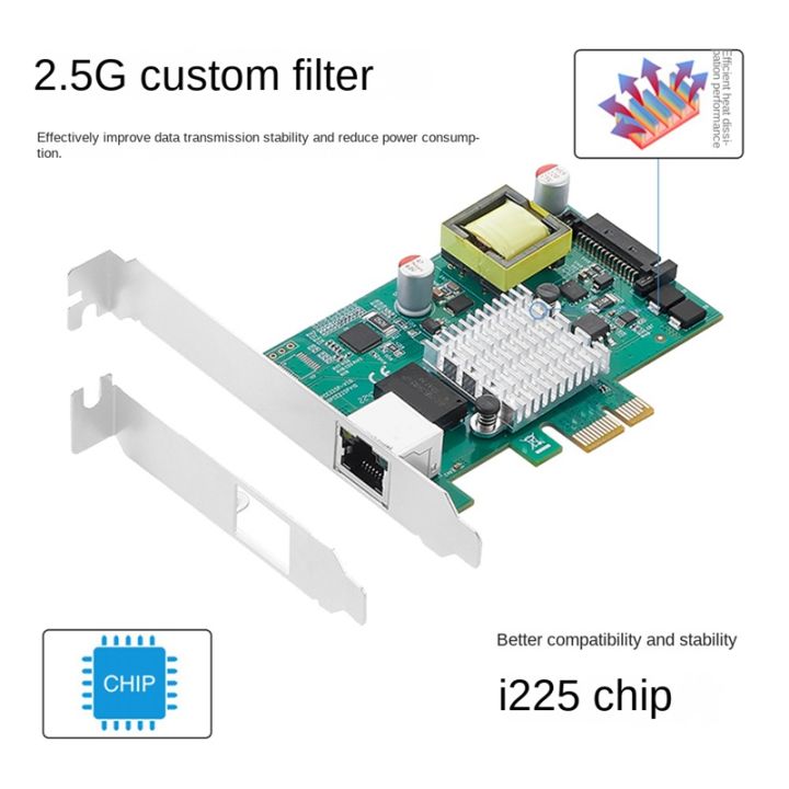 poe-gigabit-card-gigabit-network-card-pcie-to-2-5g-single-port-rj45-gigabit-pcie-x1-poe-802-3at-i225-chip