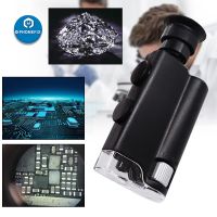 100X/240X Mobile Phone Microscope with Cell Phone Clip Pocket Pocket Microscope Magnifer Loupe LED Jade Identification