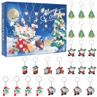 Christmas Advent Calendar New Year Gift Box Christmas Tree Pendant Christmas 24 Days Countdown Calendar Keychain Gift Xmas Decor