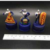 PEPSI MAN Bottle Cap Collection mini Figure Toy [Hamburger, Pizza, Hot Dog]  RARE