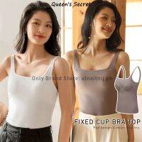 เสื้อกั๊กผู้หญิงถ้วยที่คงที่ผ้าฝ้าย Camisole100คอเหลี่ยมสไตล์ย้อนยุคมีเสื้อกั๊กสำหรับผู้หญิง