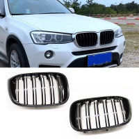 1คู่รถด้านหน้า Hood Kidney Grille Grill ตาข่าย Glossy Black Racing Grills สำหรับ-BMW X3 G01 X4 G02 2018 2019 2020