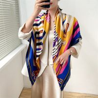 LUCY Fashion Scarf New 130 * 130 twill square scarf Satin scarf silk simulation printing shawl womens scarf