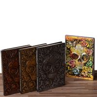 Creative Skull Flower Embossed A5 Leather Notebook Journal Notepad Travel Diary Planner School Office Supplies