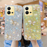 2022ใหม่ผีเสื้อโทรศัพท์กรณี VIVO V25 5G V25Pro V25e ปลอก VIVO V25Pro 5G Glitter สวยนุ่ม Bling ปกหลัง Vivov25e VIVOV25