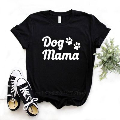 Dog Mama Paw Print Women Tshirts No Fade Premium T Shirt For Lady Girl Woman T-Shirts Graphic Top Tee Customize