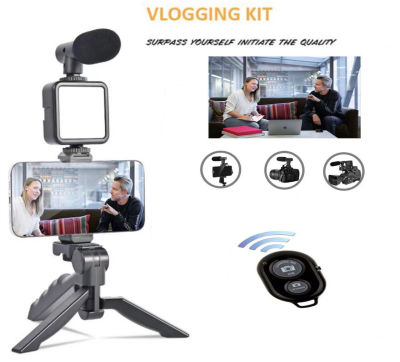 Vlogging KIT Package 5in1 AY-49 ขาตั้งกล้อง LED ไมโครโฟน รีโมทชัตเตอร์