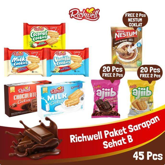 Richwell Paket Sarapan Sehat B/biskuit Kaleng/biskuit Murah/biskuit ...