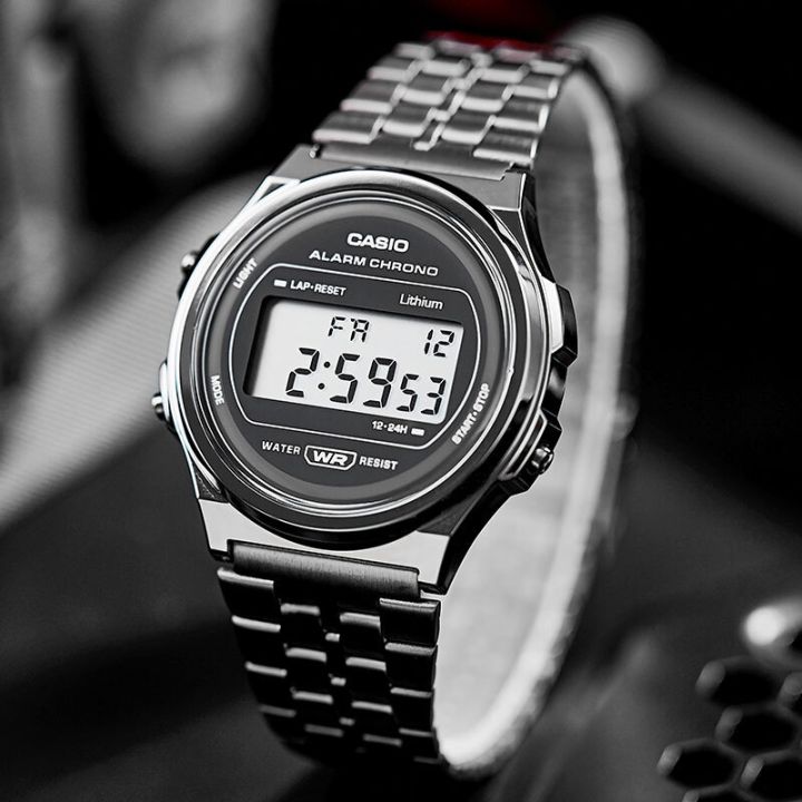 สินค้าขายดี-คาสิโอ-นาฬิกาข้อมือผู้ชาย-รุ่น-a171wegg-1a-นาฬิกาสายสแตนเลส-digital-พร้อมกล่อง-มีประกัน-1ปี