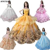 5pcs/lot Random Fashion Doll Clothes For Barbie Doll Dresses Princess Wedding Dress Noble Party Gown For Barbie Doll Outfits 1/6