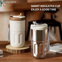 ◄☈ↂ 20pr3412 Garrafa de água termal portátil com display digital garrafa térmica inoxidável copo viagem vácuo frio e térmico veículo montado 410ml