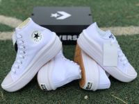 [ พร้อมส่ง ] รองเท้าคอนเวิร์ส Chuck Taylor All Star Move Hi White Size.36-44 ทรงสวย รองเท้าหุ้มข้อ รองเท้าแฟชั่น รองเท้าลำลอง [AR01]