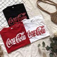 เสื้อยืดแฟชั่นสกรีนโค้ก Coca-Cola (ขาว-ดำ-แดง) ทรง ญ-ช