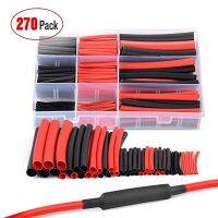 270Pcs 3:1 Red Black Heat Shrink Tubing Wire Cable Sleeve Dual Wall Adhesive Lined Weatherproof Tube 6 Size Kit Shrinkable Tube Electrical Circuitry P