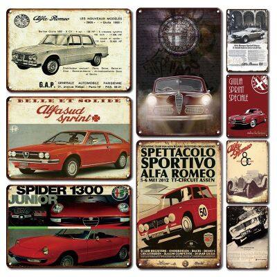 Old Newspaper Style Tin Poster Sign Vintage Car Stickers Metal Plate Signs Retro Garage Man Cave Decoration Accessories Plaques