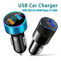 USB Car C Harger ค่าเร็ว QC3.0 3A PD Type C 37.5วัตต์รถได้อย่างรวดเร็วชาร์จ USB สำหรับ  ซัมซุง Xiaomi R Edmi ชาร์จศัพท์มือถือ