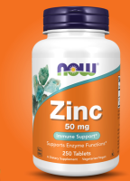 NOW Foods, Zinc 50 mg. Contains 250 tablets.