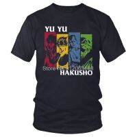 Hakusho Yu Tshirt Men Stylish Tees Top Cotton T Shirt Short Sleeve Yusuke Urameshi Kurama Hiei Kuwabara T-shirt Gift Clothes 4XL 5XL 6XL