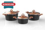 HCMBộ 3 nồi Ceramic Đáy Từ SUNHOUSE SHG2003MCA 18 20 24CM
