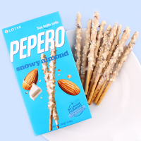 Lotte Pepero Snowy Almond ป๊อกกี้เกาหลี กล่องเล็ก น้ำหนัก 32 กรัม BBF 20/03/24