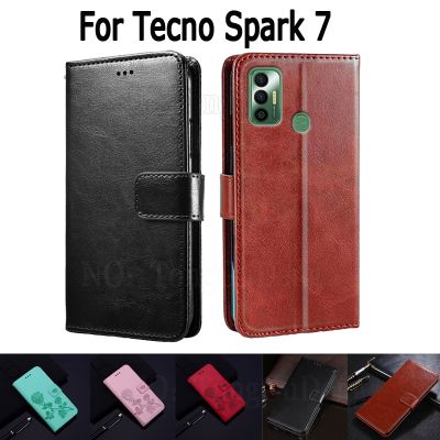 「Enjoy electronic」 Case For Tecno Spark 7 Cover Etui Flip Wallet Stand Leather Book Funda On Tecno Spark7 Case Magnetic Card Phone Shell Hoesje Bag