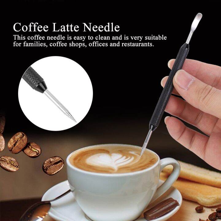 Stainl Steel Coffee Latte Art Pen With Wood Handle DIY Coffee
