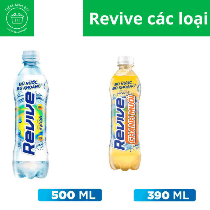 Nước bù khoáng Revive muối khoáng chai 500ml Và Revive Chanh Muối 390ml ...