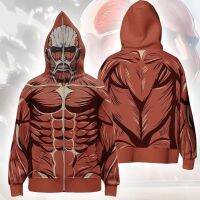 [Free ship] 2022 cross-border new on muscle printed cosplay hooded zipper sweater