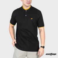 GALLOP : Mandarin Collar Tee เสื้อคอจีน ผู้ชาย ผ้าปิเก้ รุ่น GP9065 สี Super Black - ดำ / ราคาปกติ 1790.-