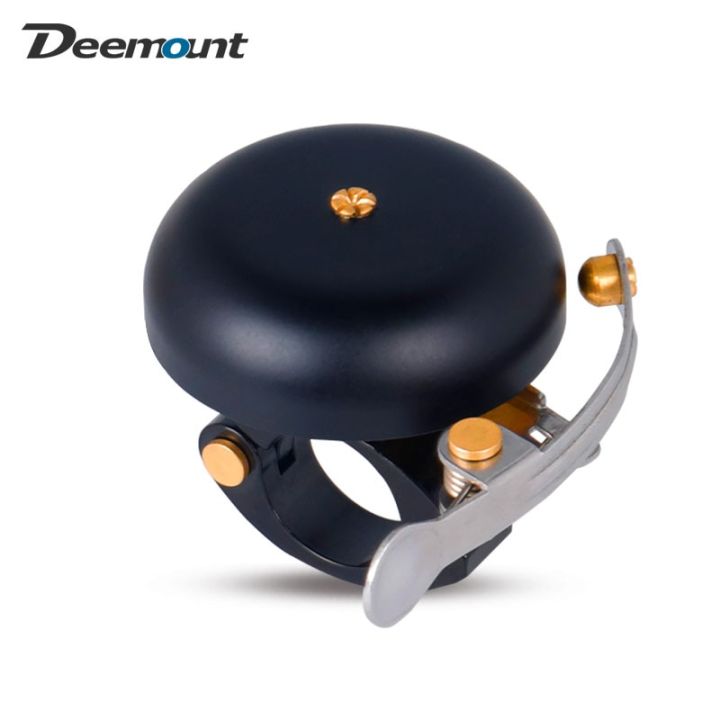 deemount-classic-cycle-brass-bell-ซ้ายขวามือใช้จักรยาน-handlebar-mount-anodized-55mm-85g-แหวน-high-pitch-กรอบคำเตือนเสียงรบกวน