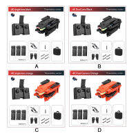 เครื่องบินสี่ใบพัดพับได้กล้องสีส้มควบคุมระยะไกลของโดรนกล้องคู่สีส้มคู่