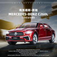 1:24 -Benz C260L จำลองสูง Diecast โลหะผสมรุ่นรถเสียงดึงกลับคอลเลกชันเด็กของเล่นของขวัญ Y8