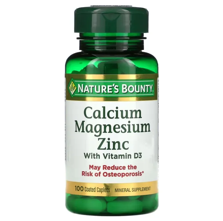 Nature's Bounty, Calcium Magnesium Zinc with Vitamin D3, 100 Coated Caplets Lazada PH