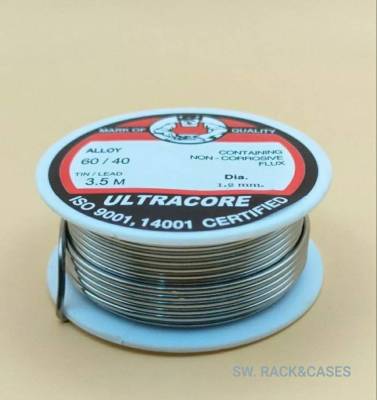 ตะกั่วบัดกรี ULTRACORE 3.5 M (ราคาต่อแพ็คจำนวน 1 ม้วน) ตะกั่วบัดกรี น้ำยาในตัว ULTRACORE 60/40 ม้วน 3.5 เมตร ขนาด 1.2mm สินค้าดีได้มาตรฐาน