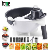 Manual Vegetable Cutter Drain Basket Slicer Rotate Portable Salad Grater Mandolin Multi Garlic Crusher Kitchen Accessories Tools