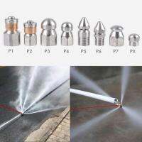 High-Pressure Nozzle Washer Drain Sewer Dredge Cleaning Pipe Nozzle Jetter Stainless Steel 5 Jet Rotary Nozzles for Car Washer Pipe Fittings Accessori