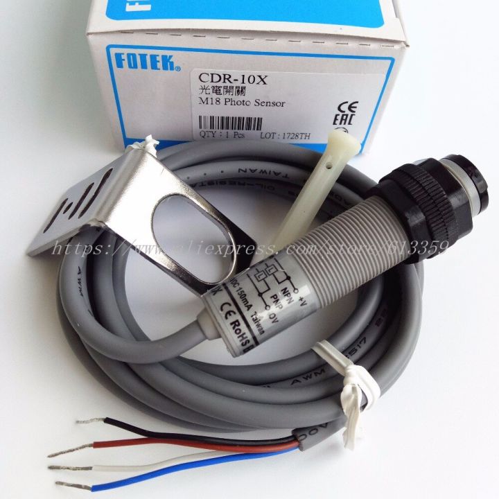 cdr-10x-fotek-m18-tubular-type-photoelectric-switch-sensors-100-photo-10-30-vdc