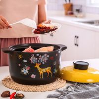 Japanese Multi-size Fawn Ceramic Casserole Restaurant Kitchen Household Open Flame Heat-resistant Double-ear Cartoon Soup Pot